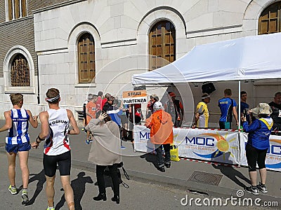 Benevento - Start of the Orientation Race in Piazza Castello Editorial Stock Photo