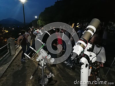 Benevento - Telescopes in the city Editorial Stock Photo