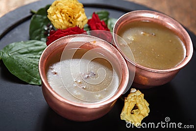 Bengal gram Pudding, Kadalai paruppu payasam Stock Photo