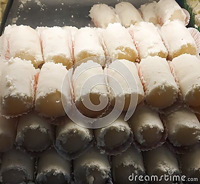 Close up of Bengali sweets made of milk kheer malai Stock Photo