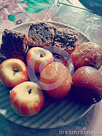 Bengali sweets plate Stock Photo