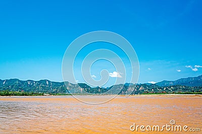 Beni River and Hills Stock Photo