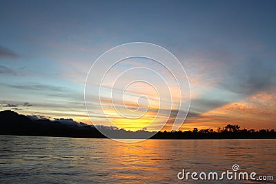 The Beni river on sunset Stock Photo