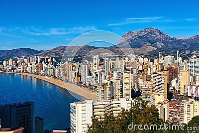 Benidorm city coastline. Spain Stock Photo