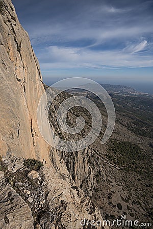 Benidorm city from Puig Campana mountain Stock Photo