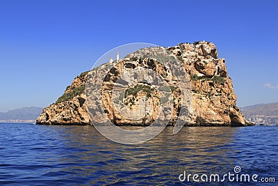 Benidorm Island north view blue sea sky Stock Photo