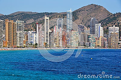 Benidorm skyscrapers, Costa Blanca, Spain Stock Photo