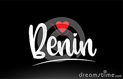 Benin country text typography logo icon design on black background Vector Illustration