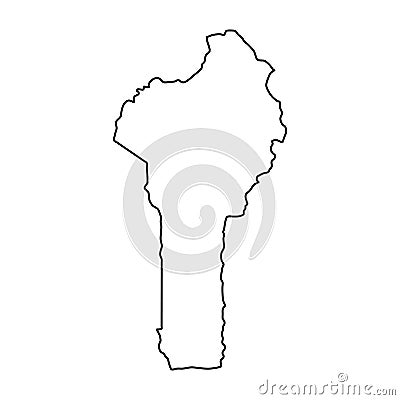 Benin map of black contour curves on white background of vector Vector Illustration