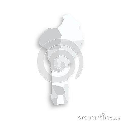 Benin political map of administrative divisions Vector Illustration