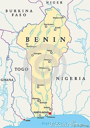 Benin Political Map Vector Illustration