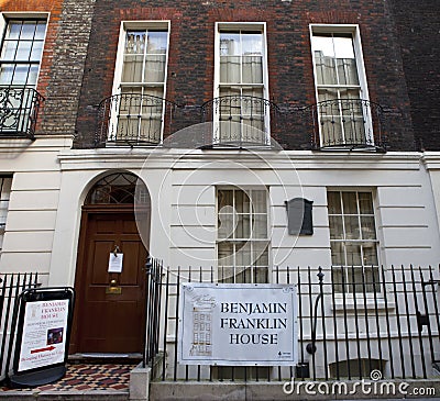 Benjamin Franklin House Museum Editorial Stock Photo