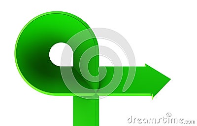 Bent arrow Stock Photo