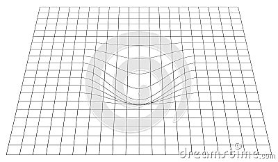 Bent grid in perspective. 3d mesh with convex distortion Vector Illustration