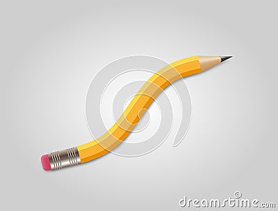 Bent yellow pencil Stock Photo