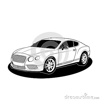 Bentley Continental GT V8 S Vector Vector Illustration