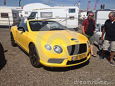 Bentley convertible yellow Netherlands Assen gamma racing Day Editorial Stock Photo