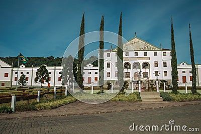 Street with the Salton Winery building facade Editorial Stock Photo