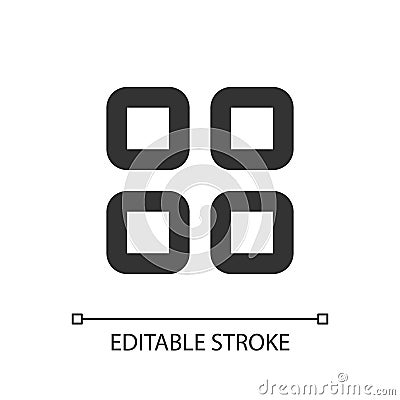 Bento like menu pixel perfect linear ui icon Vector Illustration