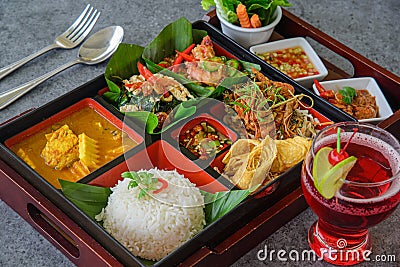 Bento thai style, thaifood in bento Stock Photo