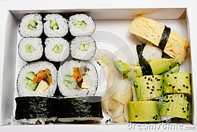 Bento - Vegetarian Sushi Stock Photo