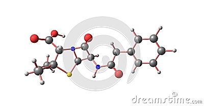 Benzylpenicillin molecular structure isolated on white Cartoon Illustration