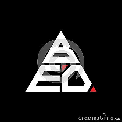 BEO triangle letter logo design with triangle shape. BEO triangle logo design monogram. BEO triangle vector logo template with red Vector Illustration