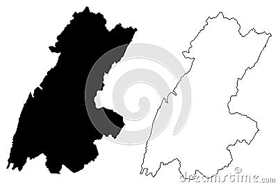 Beqaa Governorate Lebanese Republic, Governorates of Lebanon map vector illustration, scribble sketch Beqaa map Vector Illustration