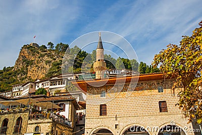 BERAT, ALBANIA: View of the Old Bachelors' Mosque in Berat. Editorial Stock Photo