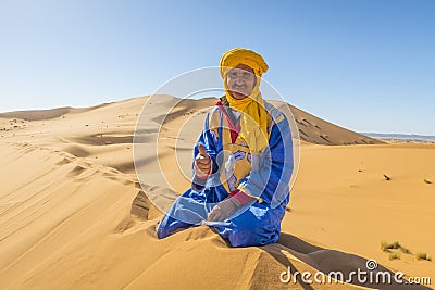 Berber nomad in Sahara desert, Morocco Editorial Stock Photo