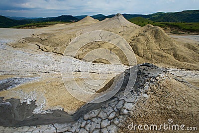 Berca Mud Volcano from drone aerial Romania Europe Stock Photo