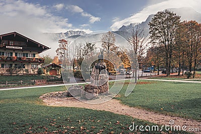 Berchtesgaden, Germany. Peaceful residential area Editorial Stock Photo