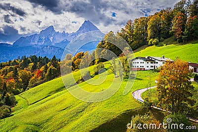 Berchtesgaden, Germany. Watzmann Mountain, Bavarian landscape Stock Photo