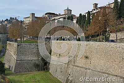 Bergamo - City Walls Stock Photo
