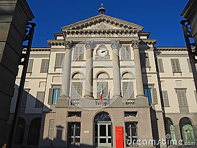 Bergamo, Italy. The art gallery and academy of fine arts named Accademia Carrara Editorial Stock Photo