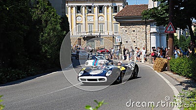 Bergamo, Italy. Historical Gran Prix. Parade of historic cars along the route of the Venetian walls that surround the old city Editorial Stock Photo