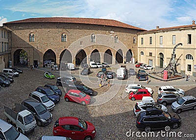 Bergamo, Italy. The old town. The Cittadella square Editorial Stock Photo