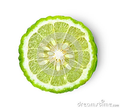 Fresh bergamot on white background. with chadow and clipping path. Stock Photo