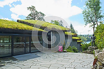 Troldsalen Concert Hall at Edvard Grieg`s Troldhaugen in Bergen Editorial Stock Photo