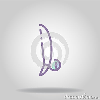 Berimbau icon or logo in pastel color Vector Illustration