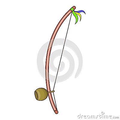 Berimbau, percussion instrument icon cartoon style Vector Illustration