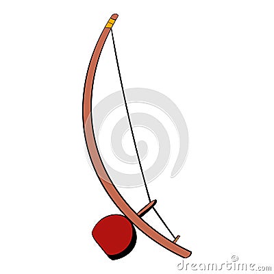 Berimbau percussion instrument icon cartoon Vector Illustration