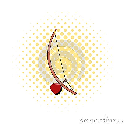 Berimbau percussion instrument icon, comics style Vector Illustration