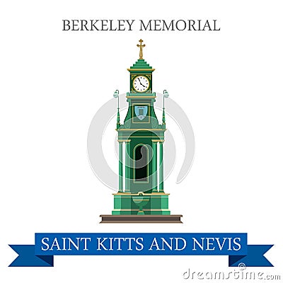 Berkeley Memorial Saint Kitts and Nevis vector flat attraction Vector Illustration