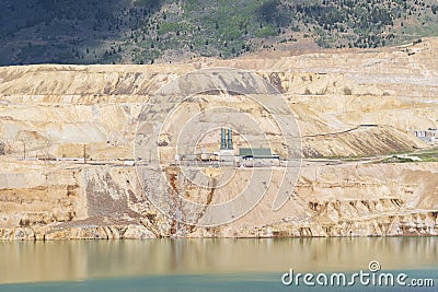 The Berkeley Pit is currently one of the largest Superfund sites Stock Photo