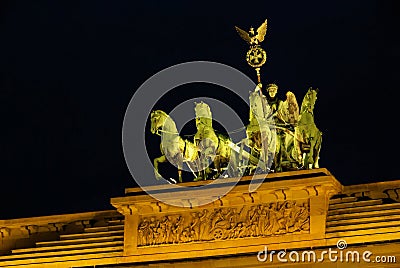 Berlin Brandenburg Gate night Stock Photo