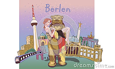 Berlin capital of Germany Vector Illustration