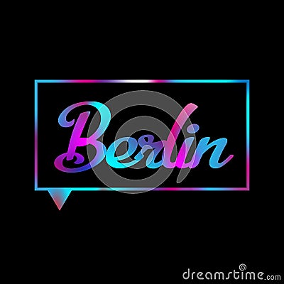 Berlin card. Capital of Germany. Hand drawn lettering background. Ink illustration. Modern brush calligraphy. Isolated Cartoon Illustration