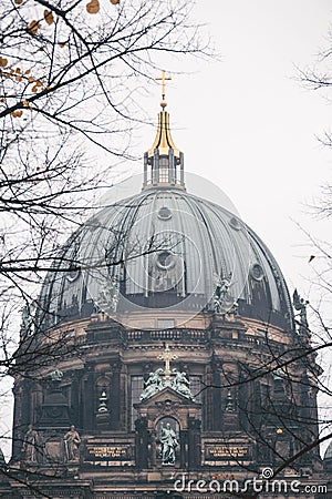 Berlin Cathedral Misty Monday Stock Photo