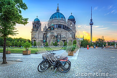 Berlin Cathedral at sunrise Editorial Stock Photo